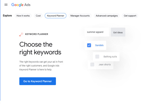 أدوات سيو Google Keyword Planner